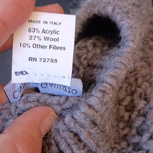 Stylish CINTELLI E GALLUZZO Wool Blend Crochet Knit Beanie Hat – Cozy & Chic! - Picture 3 of 4